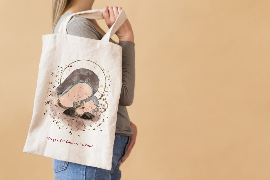 Ilustración Religiosa en Bolsa de Tela