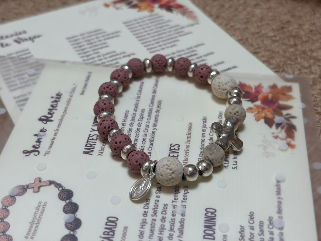 Decenario pulsera piedras volcánicas