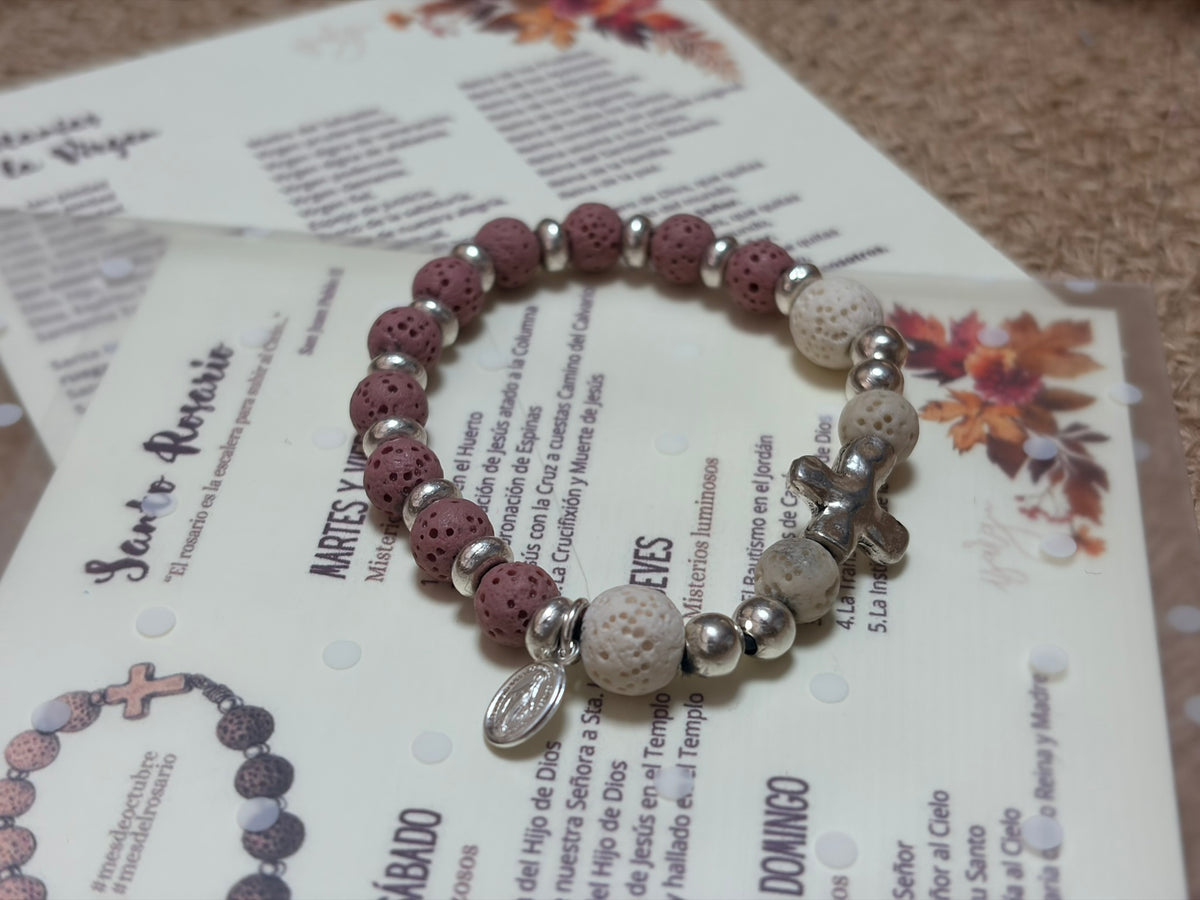 Decenario pulsera piedras volcánicas