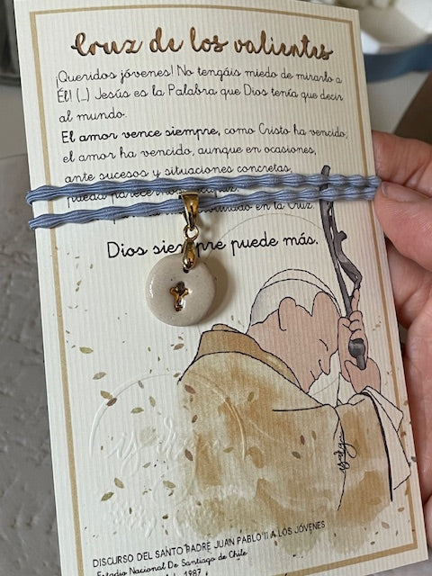 medalla pequeña con cruz  Juan Pablo II